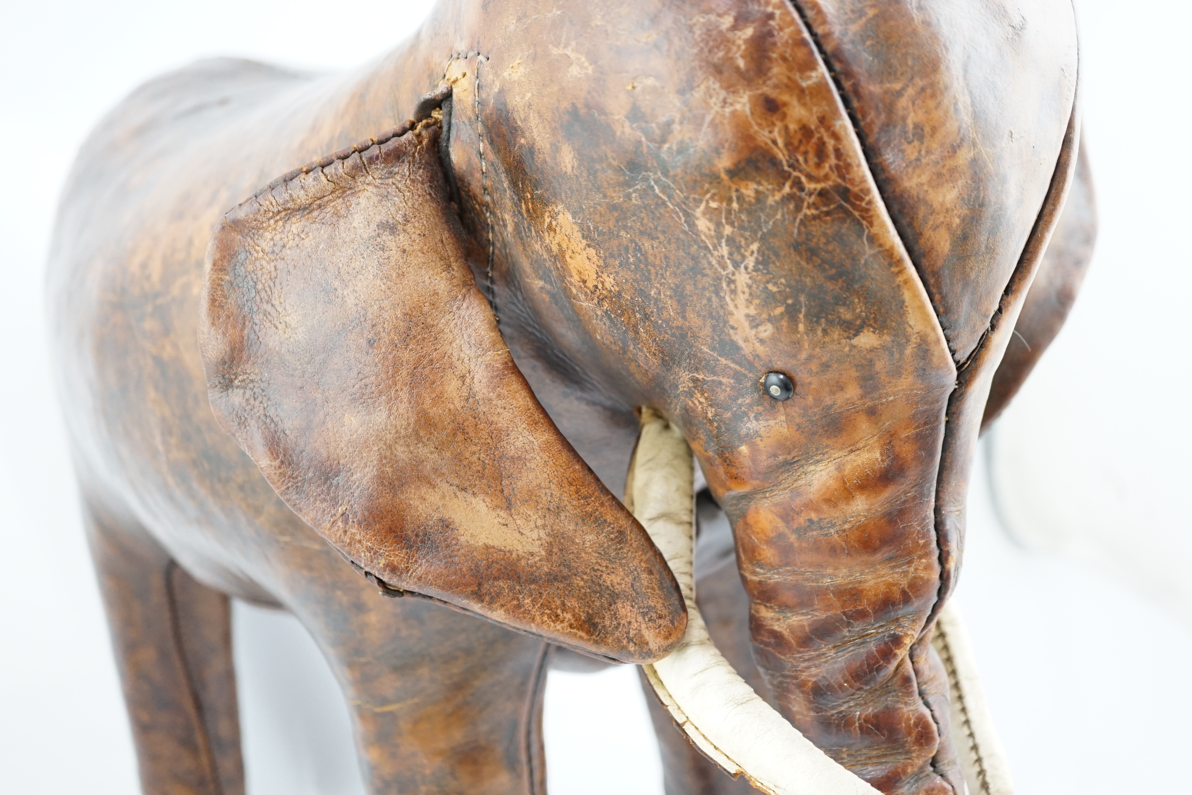 Omersa for Liberty & Co., a brown leather model of an elephant